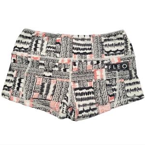 Fleo Gym Yoga Workout Exercise Stretchy Shorts Black Pink White Medium
